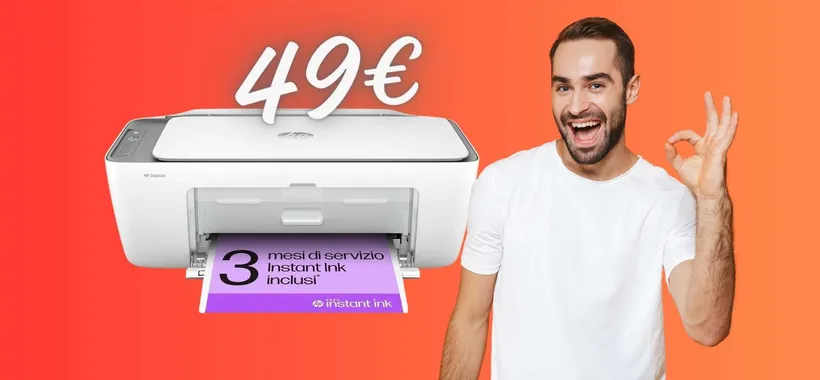 Stampante HP DeskJet 2820e tua con 49€ appena, super OCCASIONE
