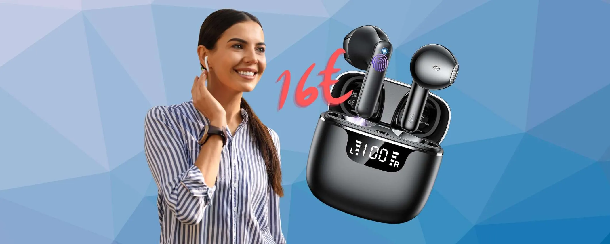 Amazon ESAGERA: auricolari Bluetooth a soli 16€ con SCONTO FOLLE