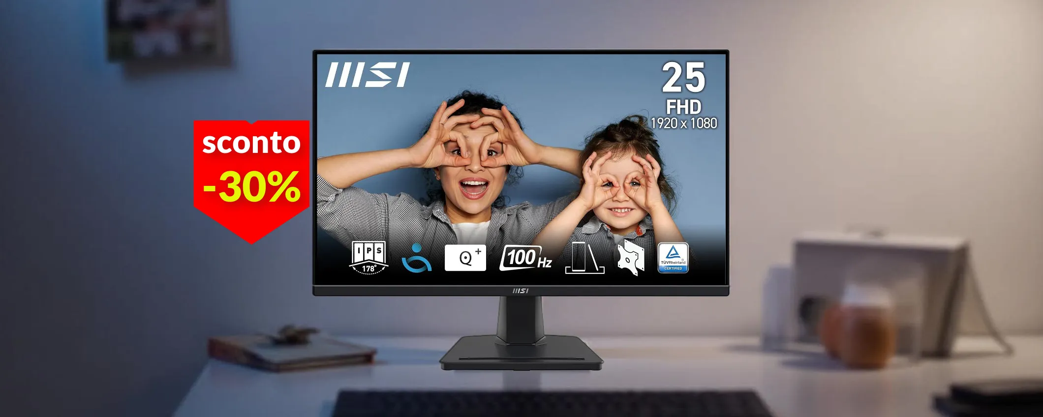 Monitor FullHD a 100Hz da 25'': non c'è gara a 69€, è praticamente perfetto