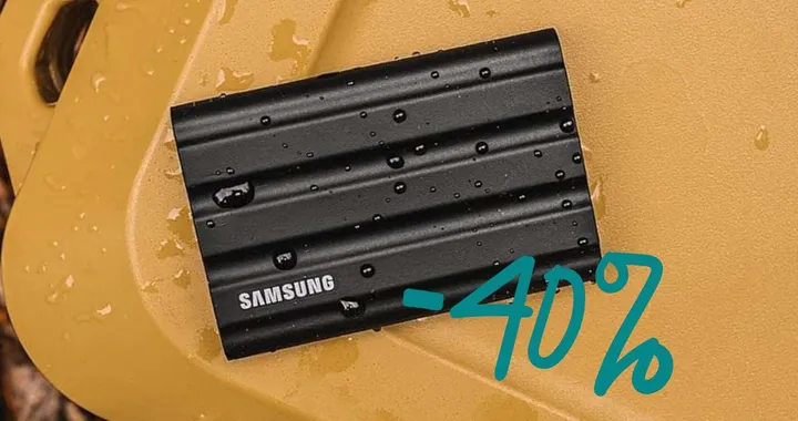 Archivia ciò che vuoi con l'SSD portatile Samsung T7 da 1TB ora al 40%