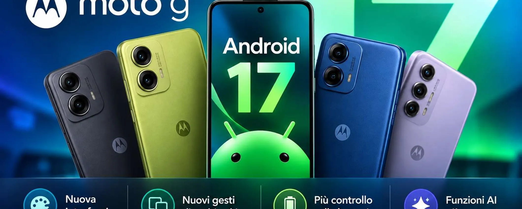 Android 17 sui Motorola Moto G: tutti i modelli che riceveranno l’aggiornamento