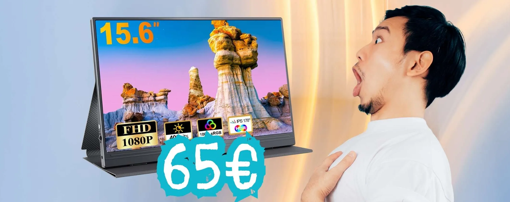 Lavora e gioca dove vuoi con questo monitor portatile da 15,6'' tuo a soli 65€