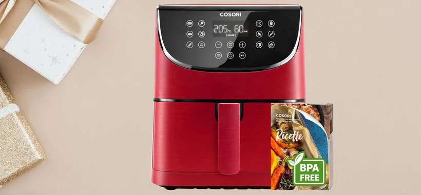 Friggitrice ad aria COSORI con ricettario: maxi sconto (-40%) per il regalo di Natale perfetto