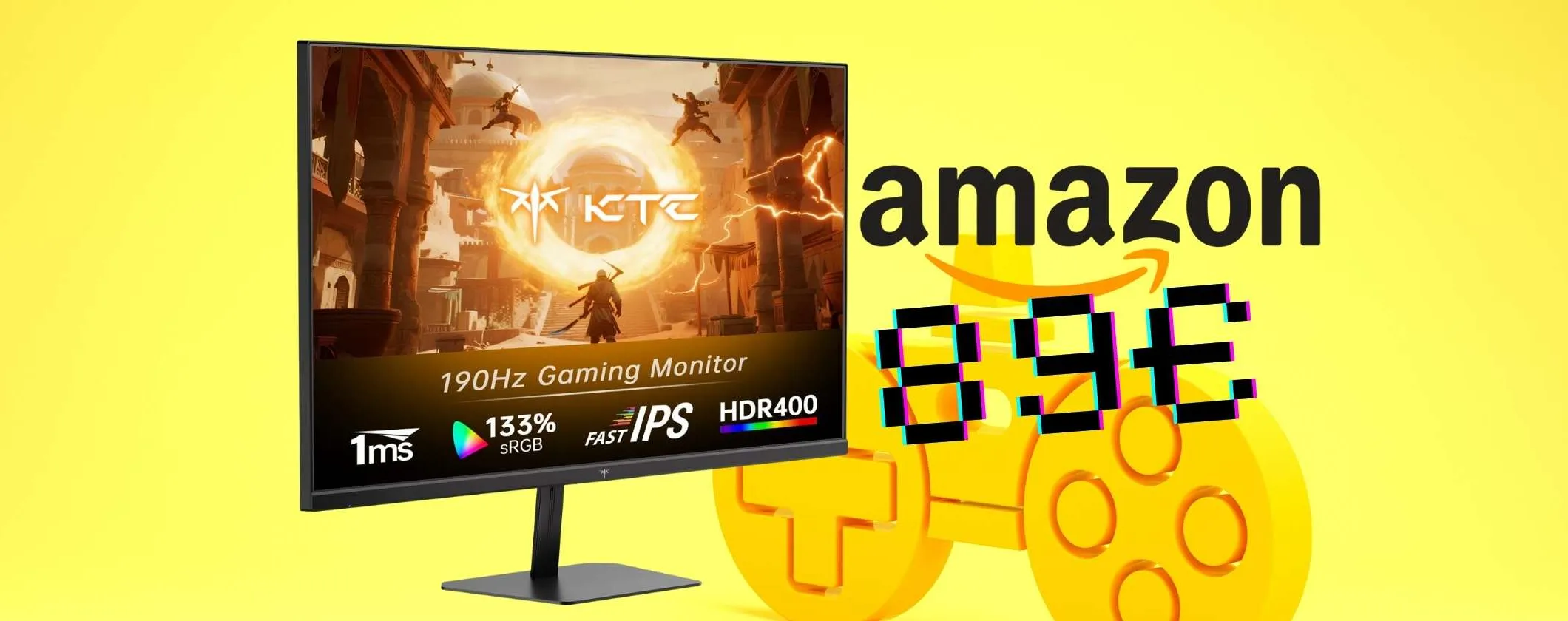 Monitor Gaming KTC da 24 pollici FHD Fast IPS con risposta di 1ms tuo a 89€