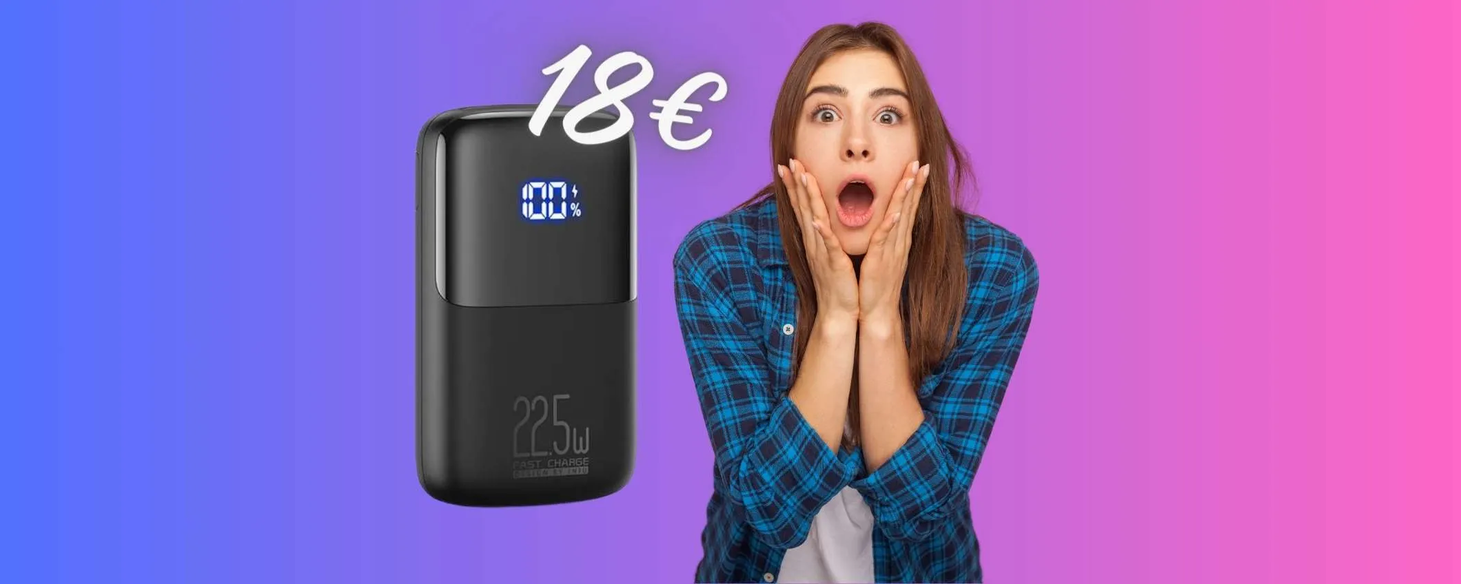 Solo 18€ per questo mini Power Bank con ricarica rapida (Amazon)