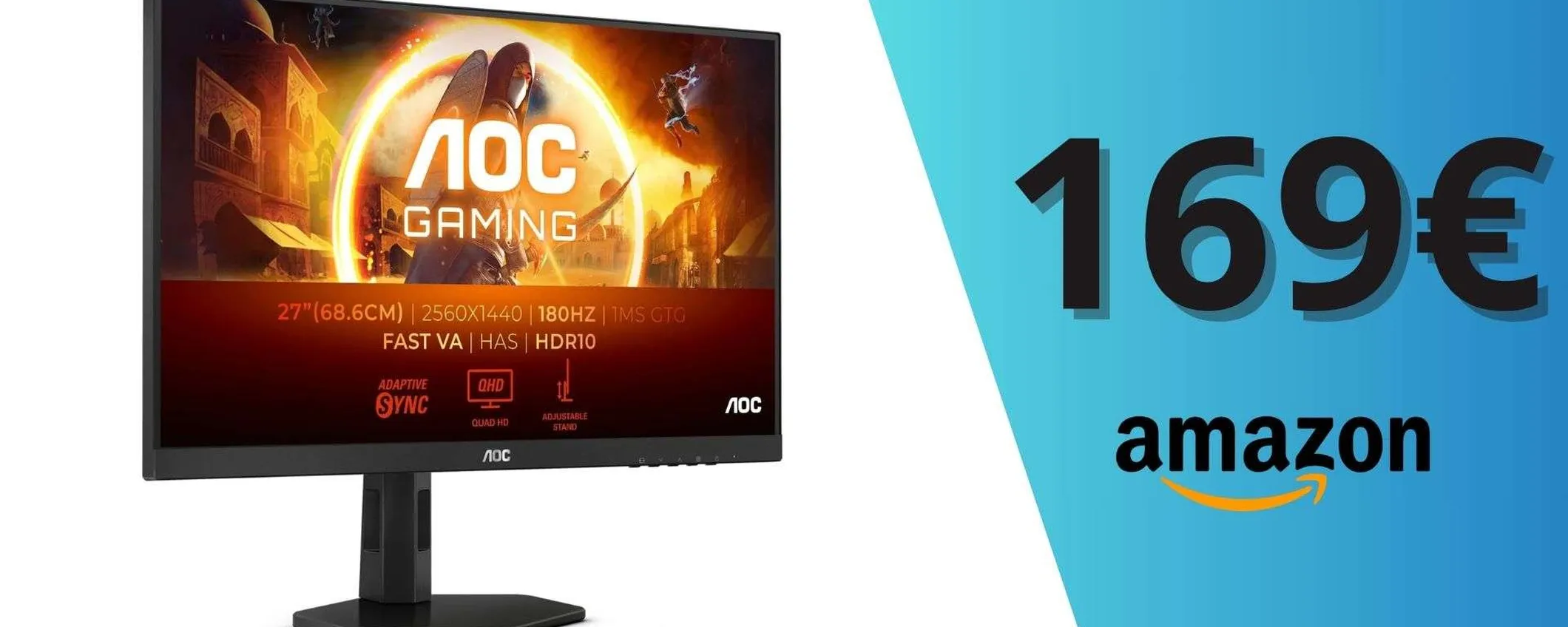 Monitor da gaming AOC in super offerta: QHD, HDR10 e 180Hz ad un prezzo interessante