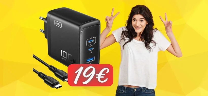 SOLO 19€ per questo caricatore USB da 100W con 3 uscite (-50%)
