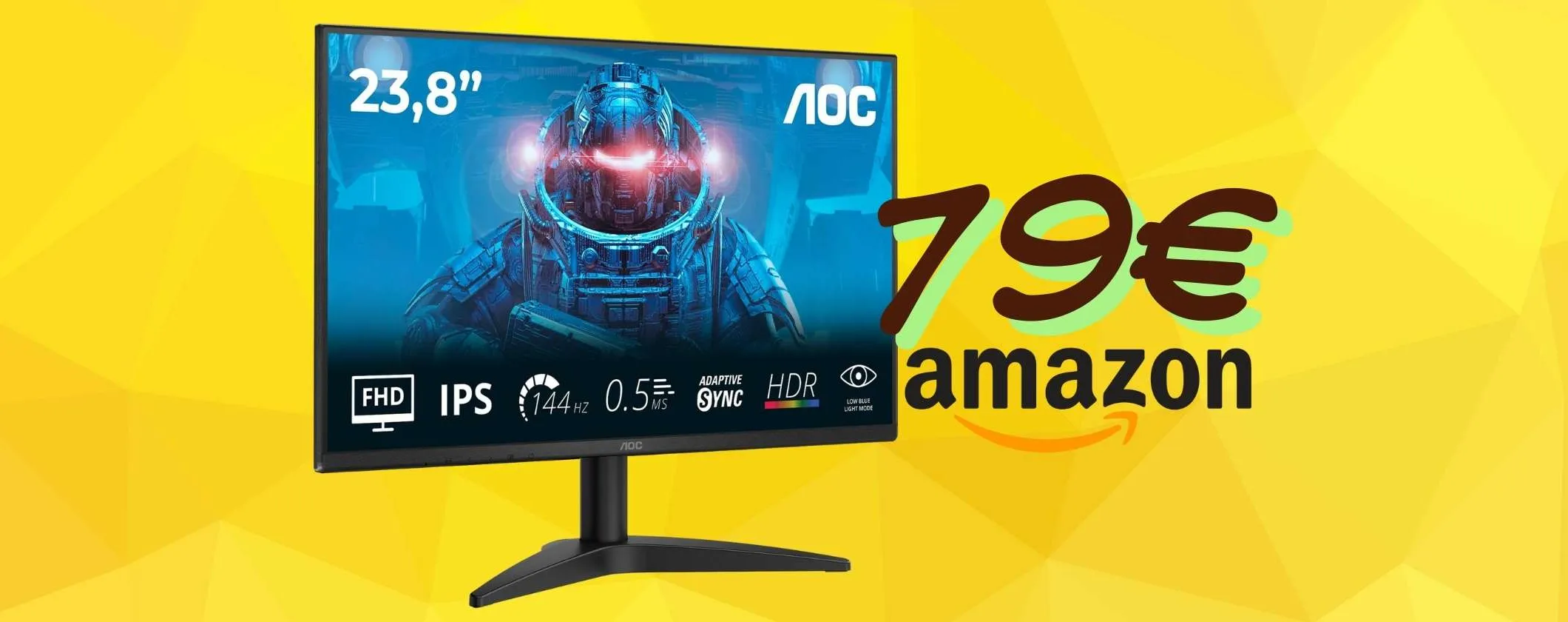 Monitor da gaming AOC: refresh da 144Hz, IPS e 0,5ms, qualità prezzo top