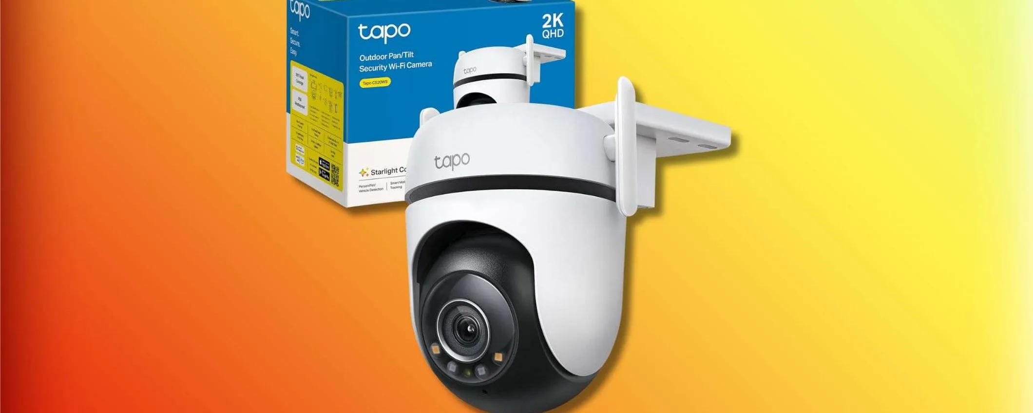 Tapo C520WS a 59,99€: sconto del 33% sulla videocamera Wi-Fi 2K per esterni con AI e visione notturna
