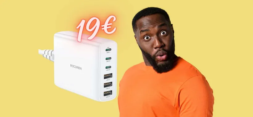 OCCASIONE Amazon: caricatore con 6 uscite e 100W di potenza a 19€