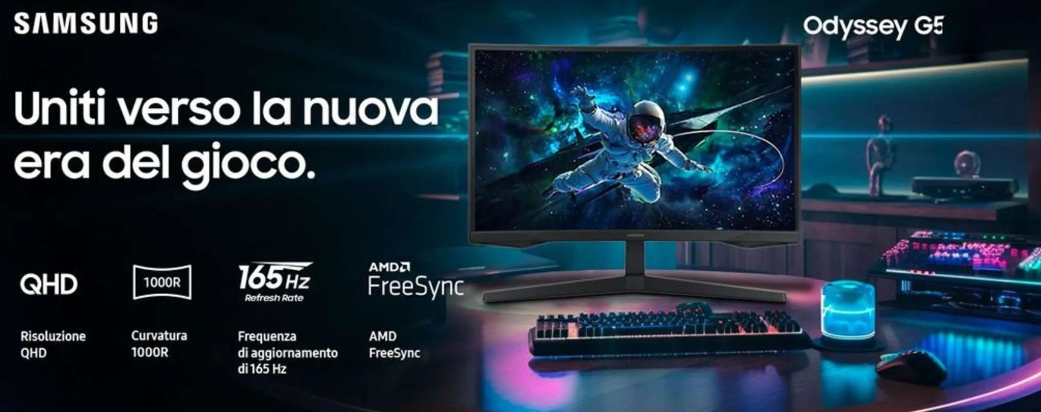 Monitor Gaming Samsung Odyssey G5 da 37€ a tasso zero su Amazon