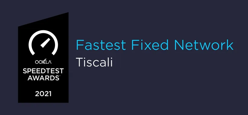 Tiscali si conferma l'operatore di rete fissa più veloce d’Italia anche per il secondo semestre 2021