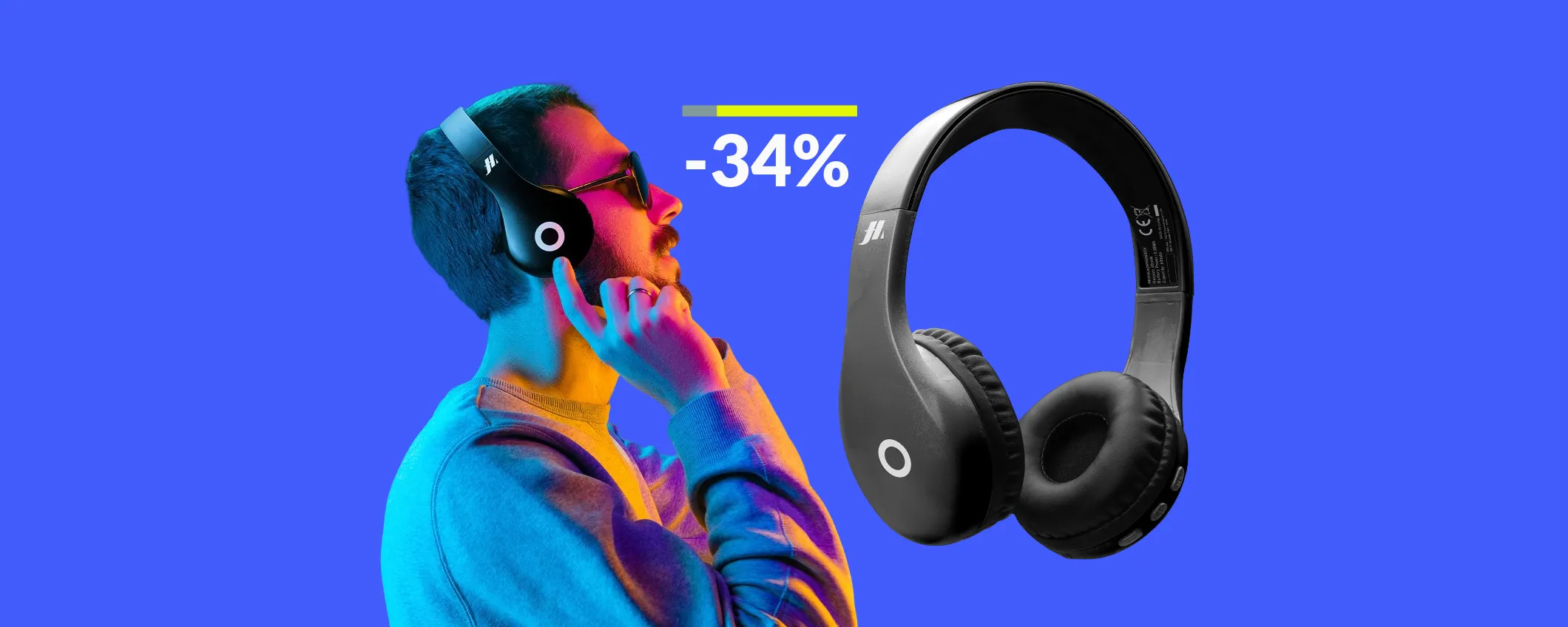 Cuffie Bluetooth a soli 19€, vero portento per musica allo stato puro