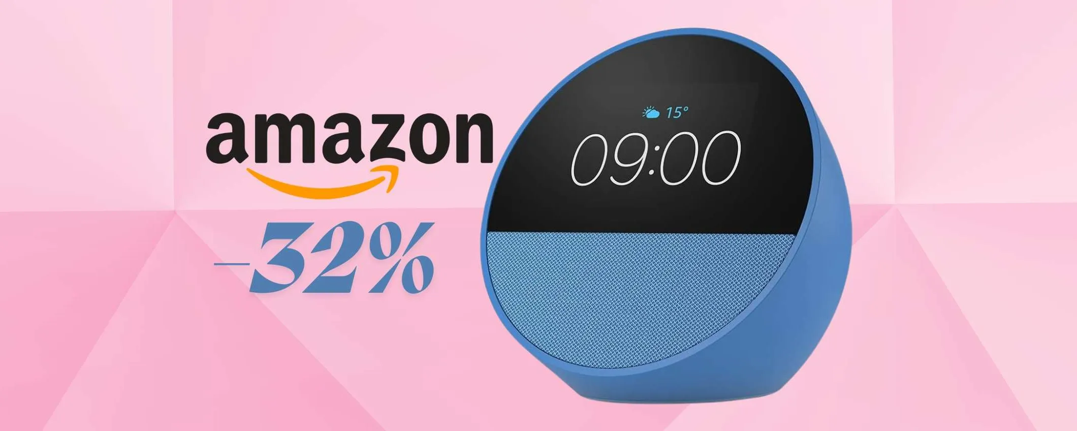 Amazon Echo Spot con display e audio migliorato oggi al 32% in meno