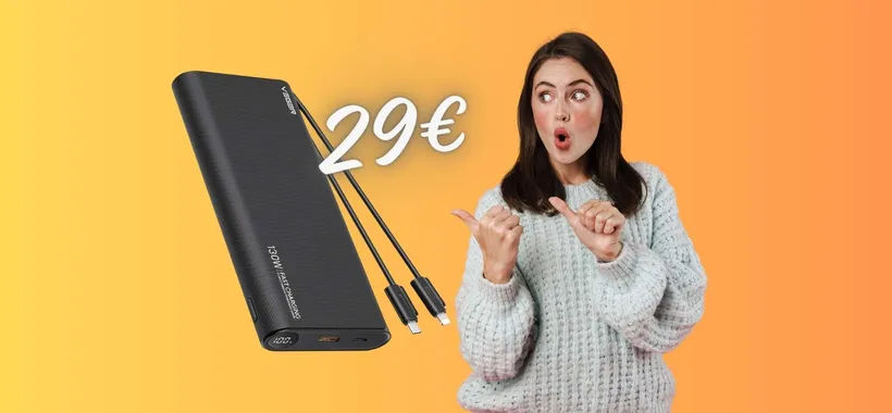 Doppio SCONTO su Amazon per questo Power Bank con cavi integrati (29€)