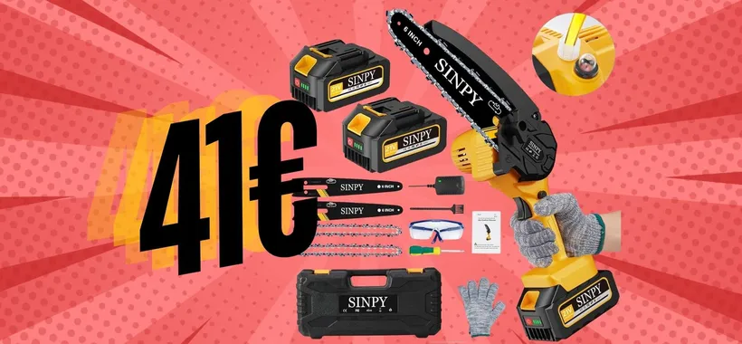Mini motosega a batteria per taglio e potatura veloce oggi tua a soli 41€