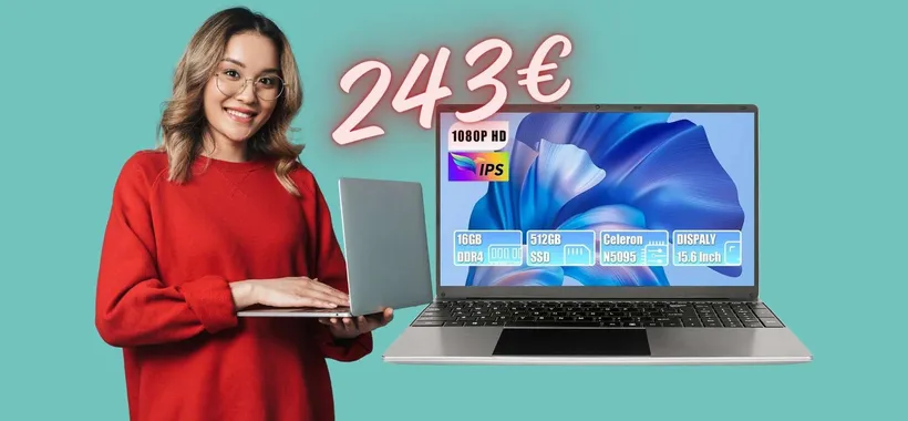 Amazon OUTLET: portatile da 15,6" con 16GB di RAM e SSD da 512GB a 243€