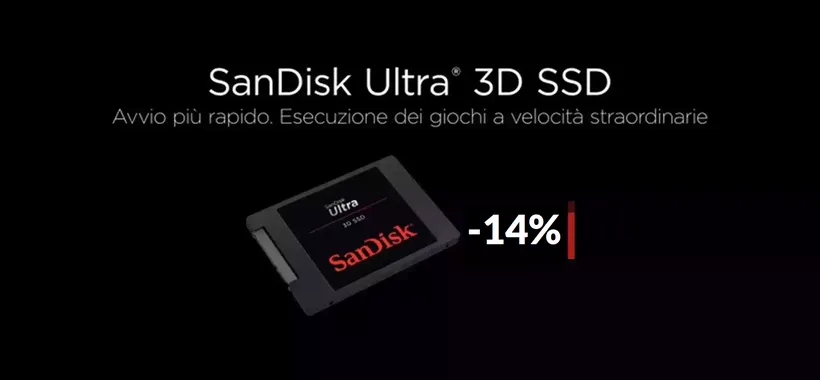 SSD SanDisk 2TB oggi a meno di 200€: RESISTENTE e VELOCE