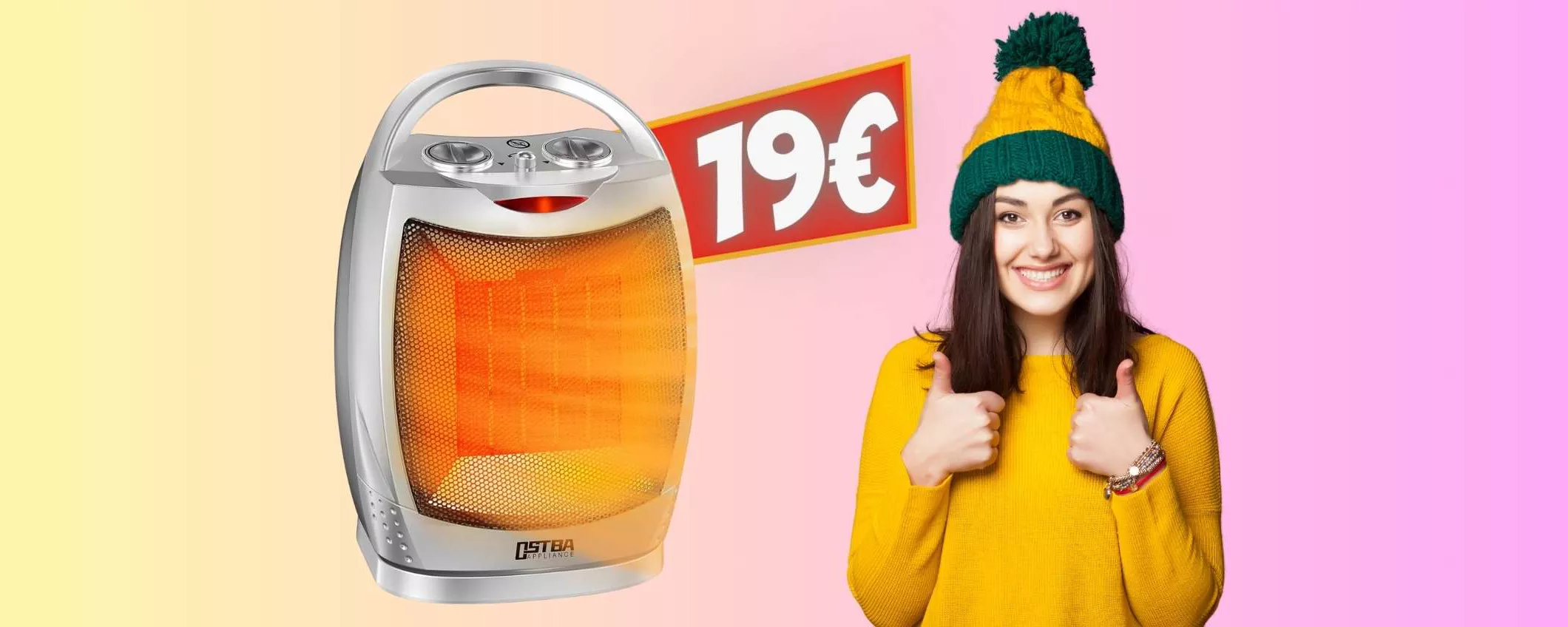 Stop al freddo con questa stufetta elettrica a basso consumo tua a 19€
