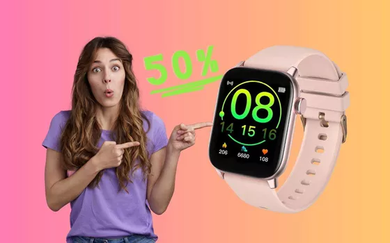 Smartwatch impermeabile con 10gg di autonomia al 50% su Amazon