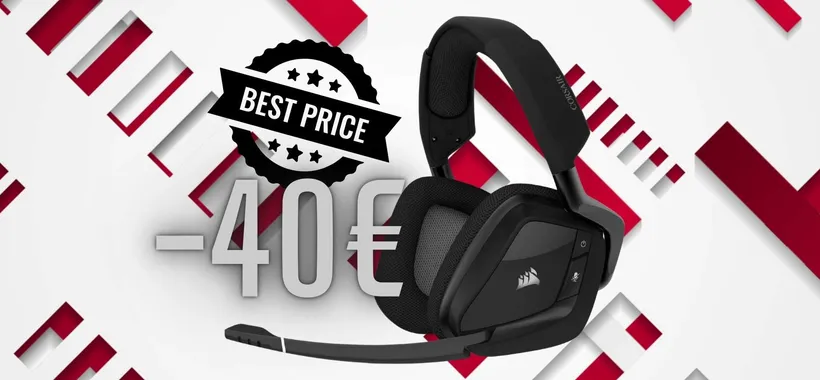 Cuffia gaming wireless con microfono Corsair VOID RGB ELITE al 36% in meno