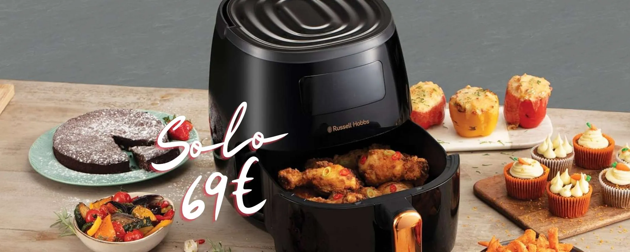 Friggitrice ad aria Russell Hobbs da 5L per cuocere senza odori e super easy