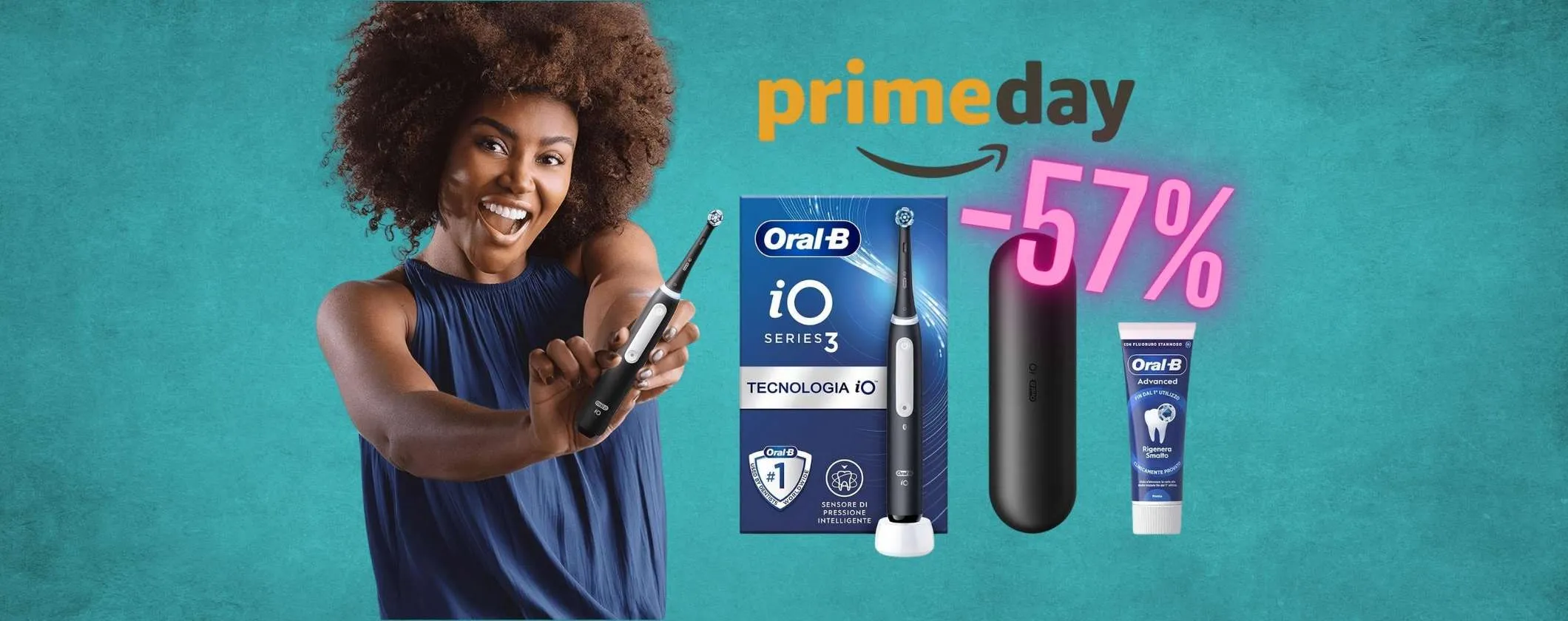 Oral-B iO Series 3 + dentifricio e custodia al 57% in meno (Prime Day)