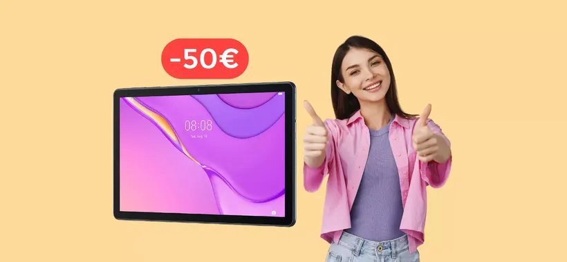 Tablet Huawei LTE 10 pollici, con 128GB e audio immersivo (-50€)