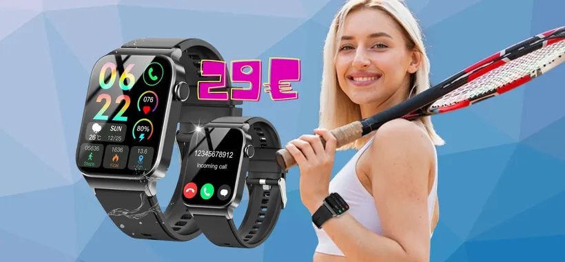 Smartwatch con 113 profili sportivi e altoparlante per le chiamate, ora 29€