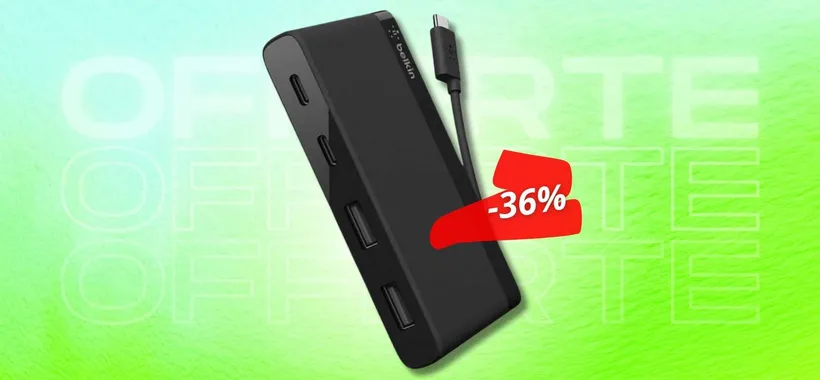 Piccolo HUB 4in1 da portare con te: velocità e comodità con sconto 36%