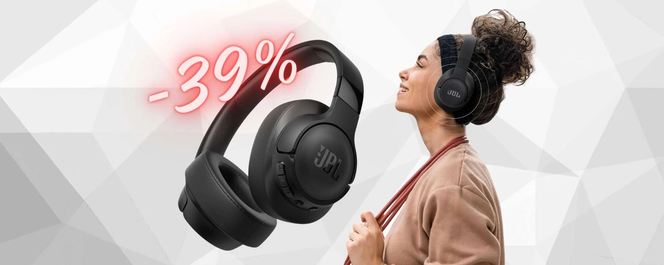 JBL TUNE 720BT: leggere, connessione multipla e 76h di suono (-39%)