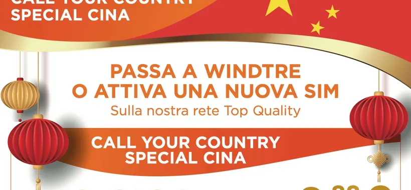 CallYourCountry Special Cina: 70GB a 8,88€ con W3!