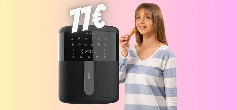 Friggitrice ad aria da 6 Litri, con 12 modalità e timer, tua a 77€