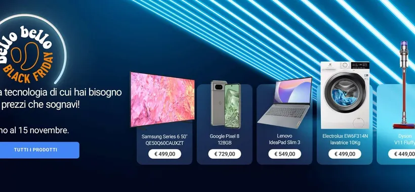 Il Black Friday di Unieuro è "Bello bello": ecco tutte le migliori offerte