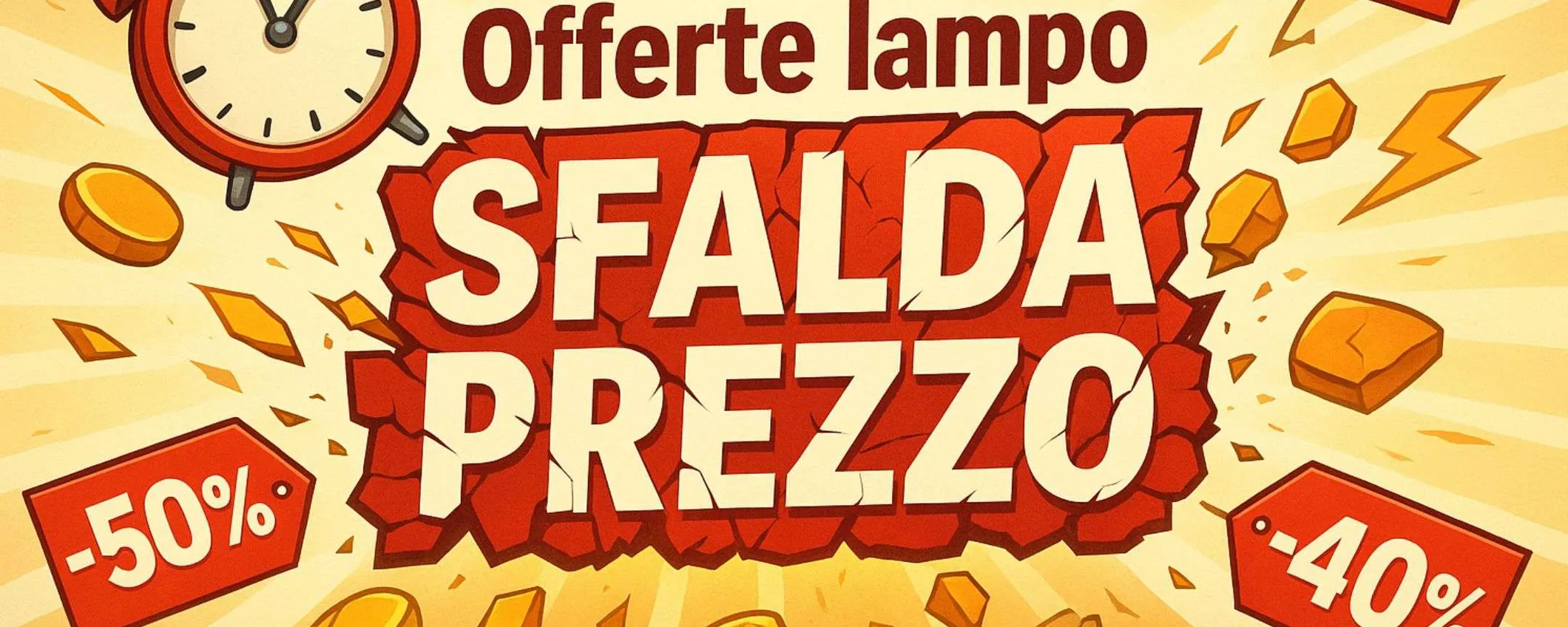 Offerte lampo SFALDA PREZZO per il 14 luglio: tutto a meno di 20€