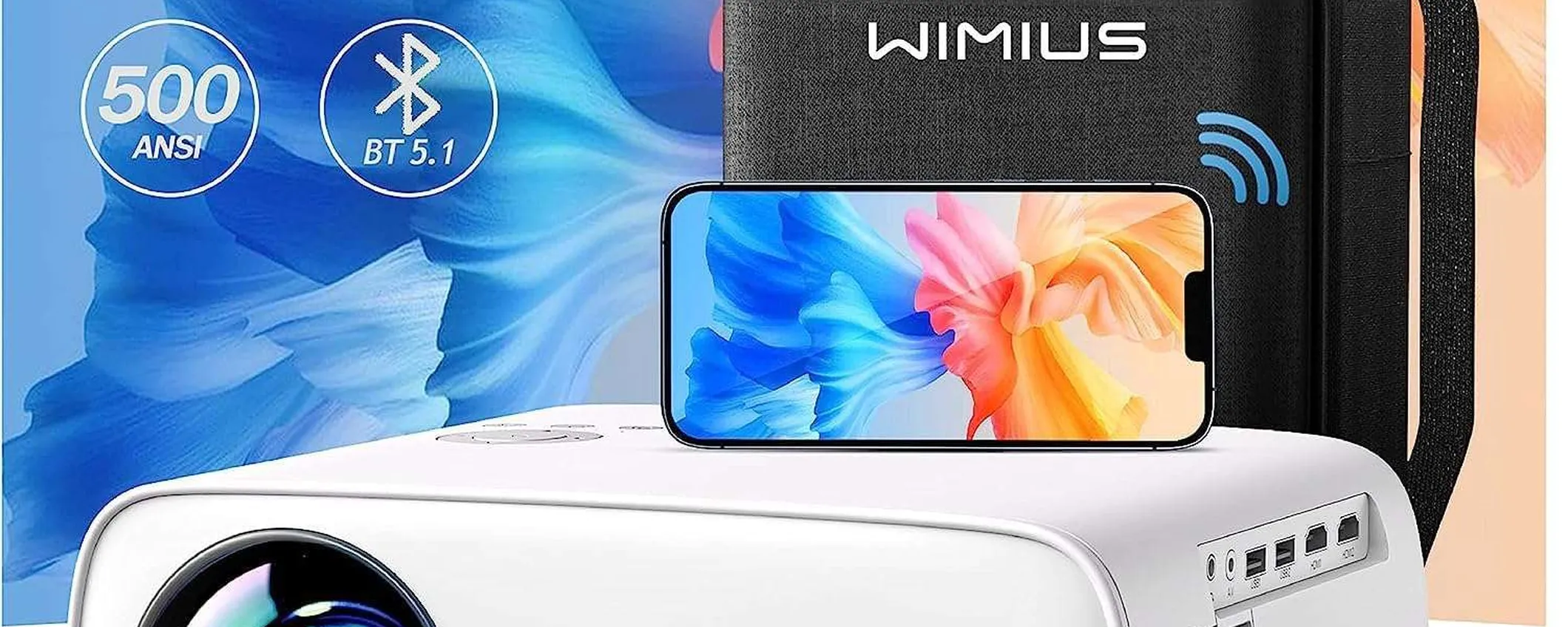 Proiettore 1080p Bluetooth in offerta su Amazon: i film come al cinema ad un PREZZO STRACCIATO