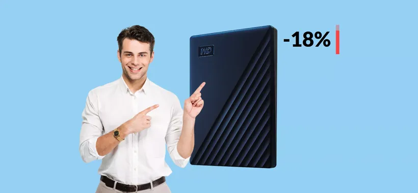 Hard disk esterno 4TB per Mac: dati al sicuro con password (139€)