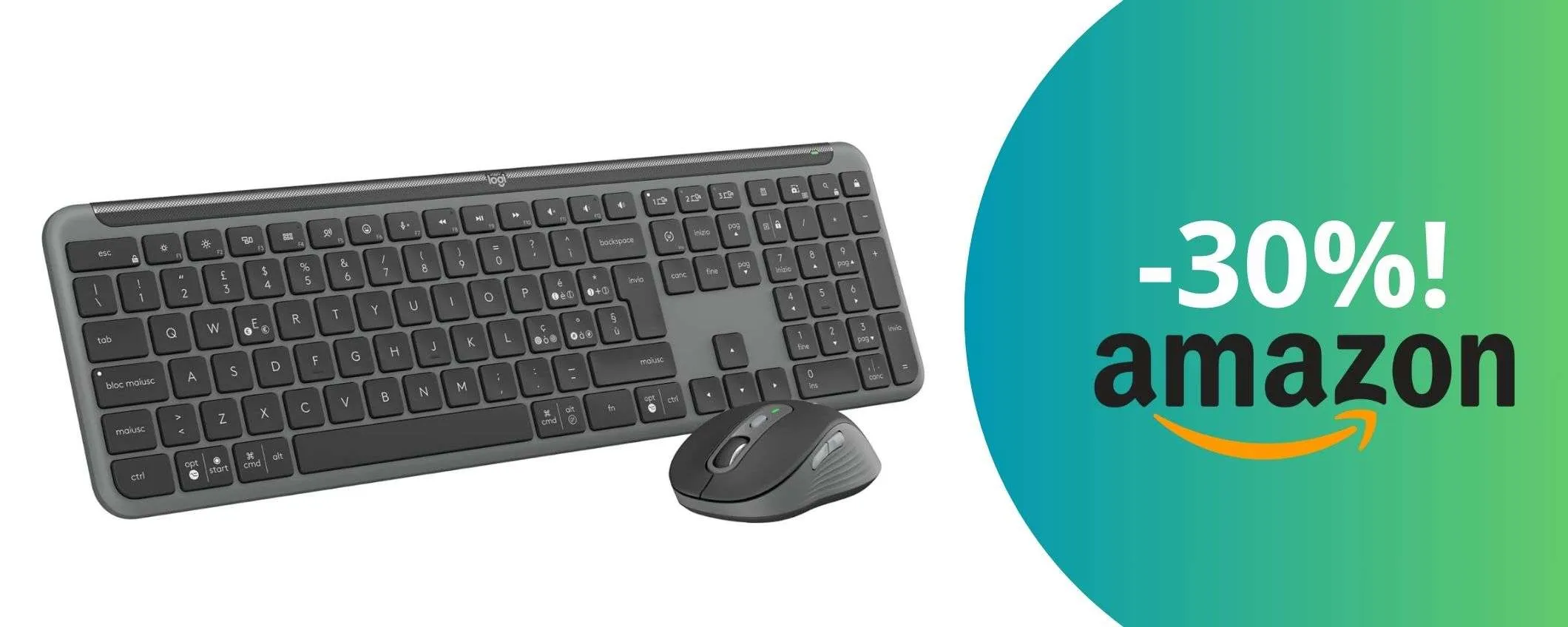 Eleganza, silenziosità e versatilità: mouse e tastiera wireless ad un prezzo imbattibile