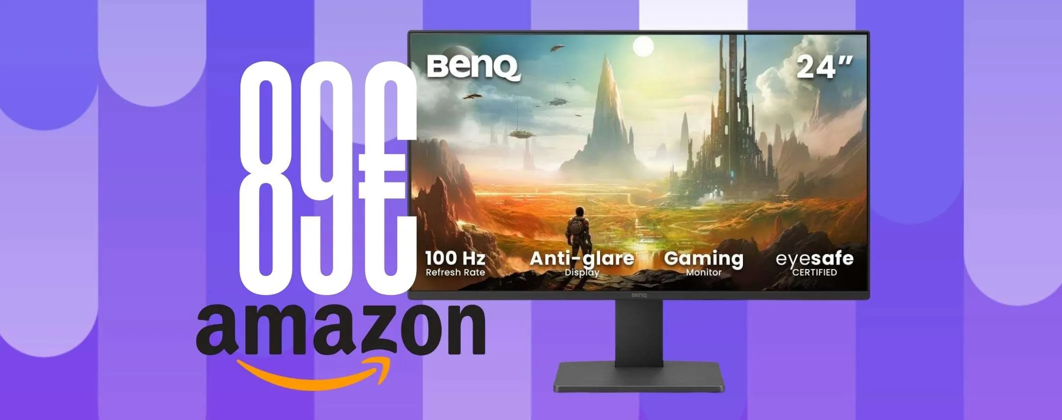 Monitor BenQ a soli 89€ su Amazon con pannello IPS Eye-Care da 24 pollici