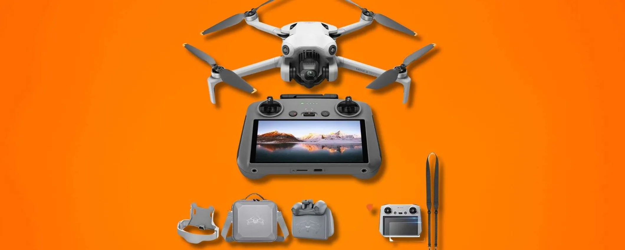 DJI Mini 4 Pro con RC 2 a 879€: drone 4K HDR con accessori e sconto immediato da 200€
