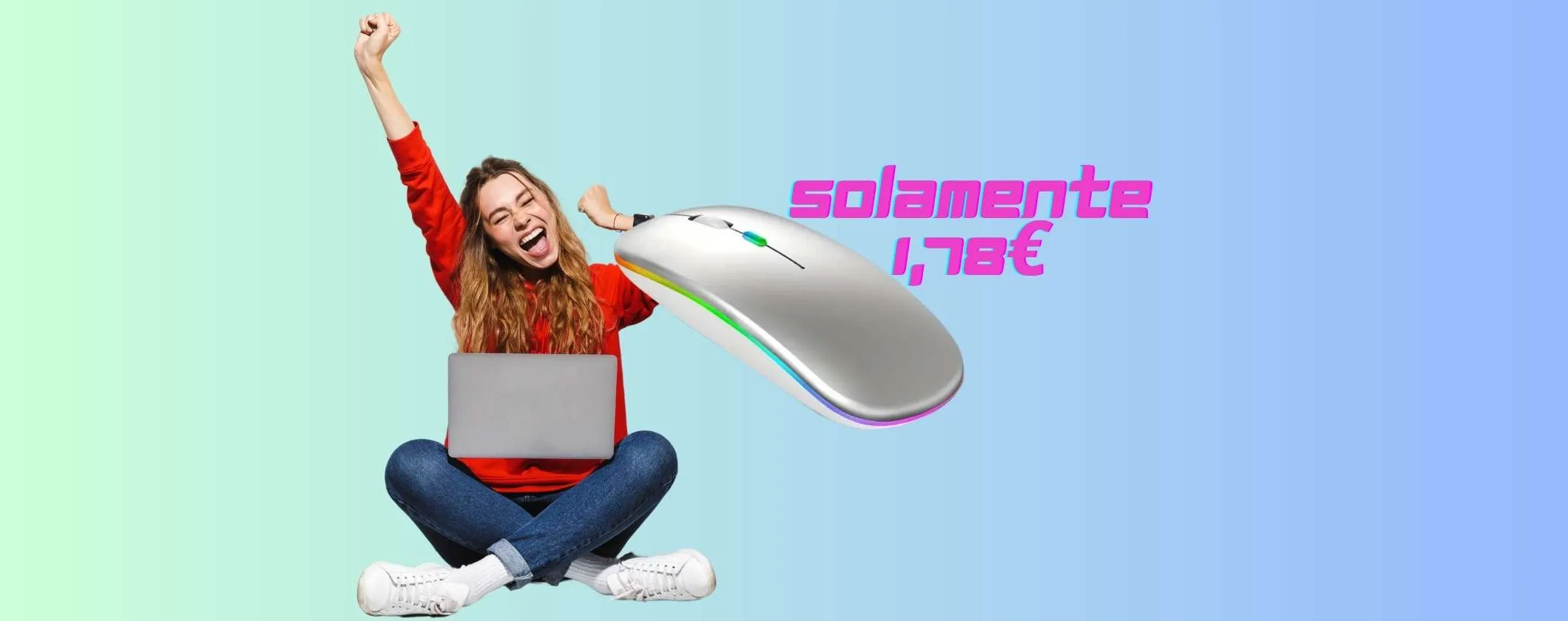Mouse Slim Wireless ricaricabile e ultrasottile sotto i 2€ su TEMU