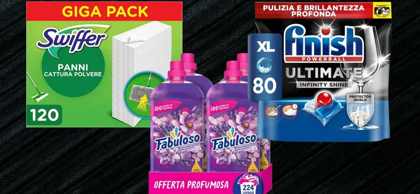 Dash, Swiffer, Finish, Lenor e altri: pulizie PREMIUM, mega sconti su Amazon