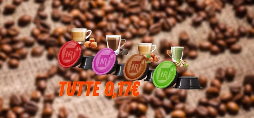 Tutte le Capsule Neroristretto A Modo Mio a 0,17€: biscotto, nocciola, mokaccino, pistacchio e caramello