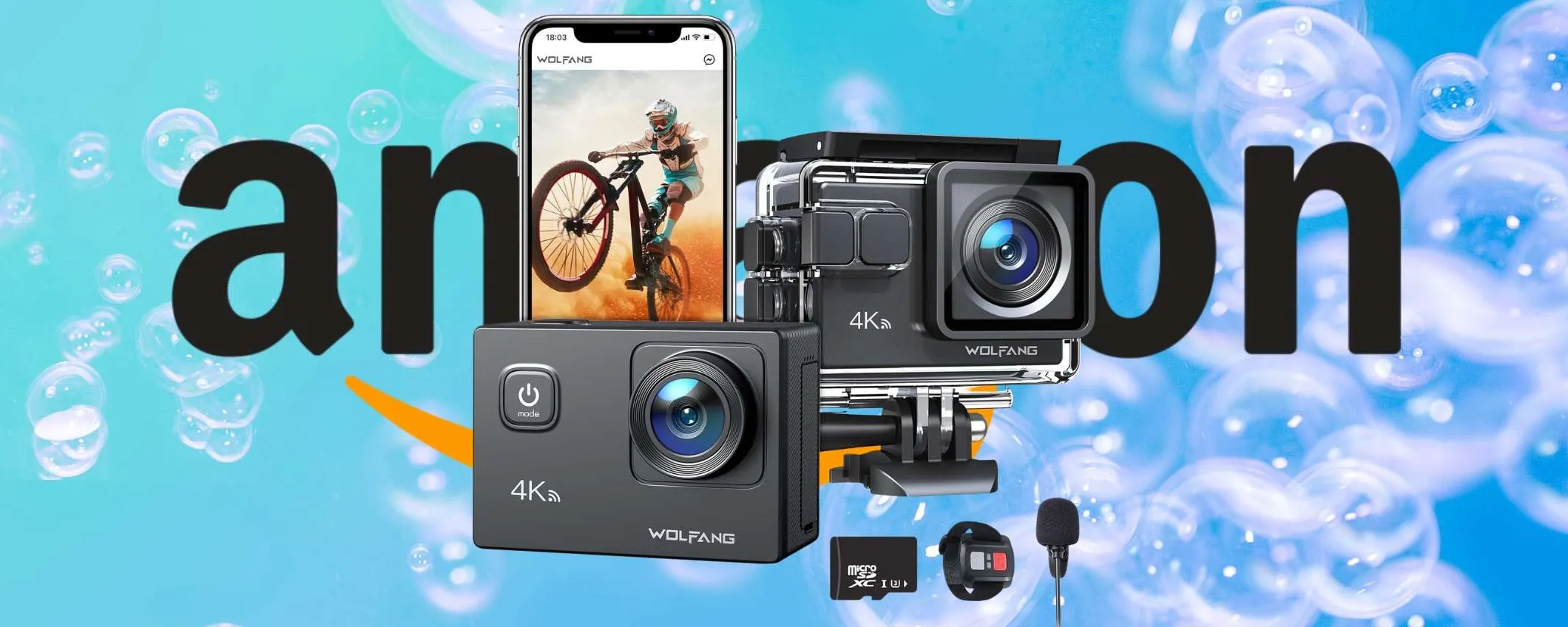 Action Cam 4K a 30fps con OMAGGIO microSD da 32GB a soli 44€