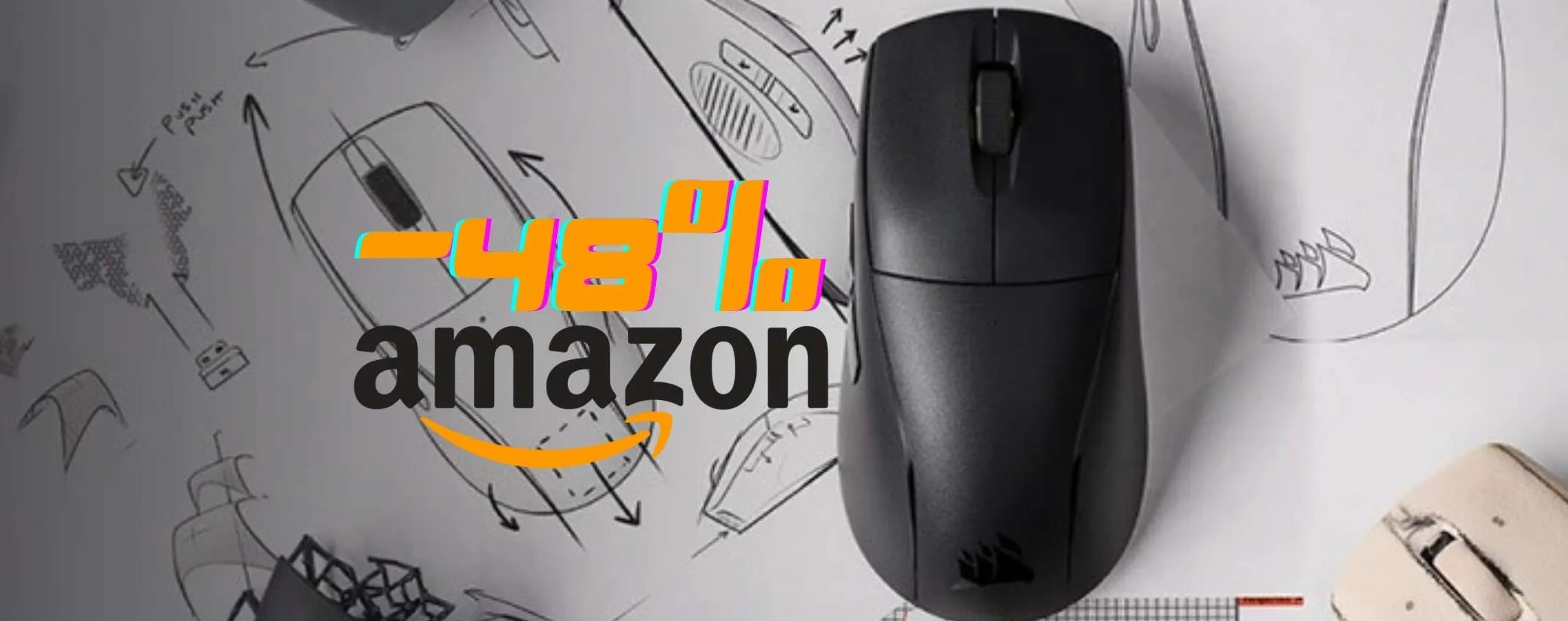 Corsair M75 AIR WIRELESS: mouse da gaming ultraleggero con 26000 DPI (-48%)