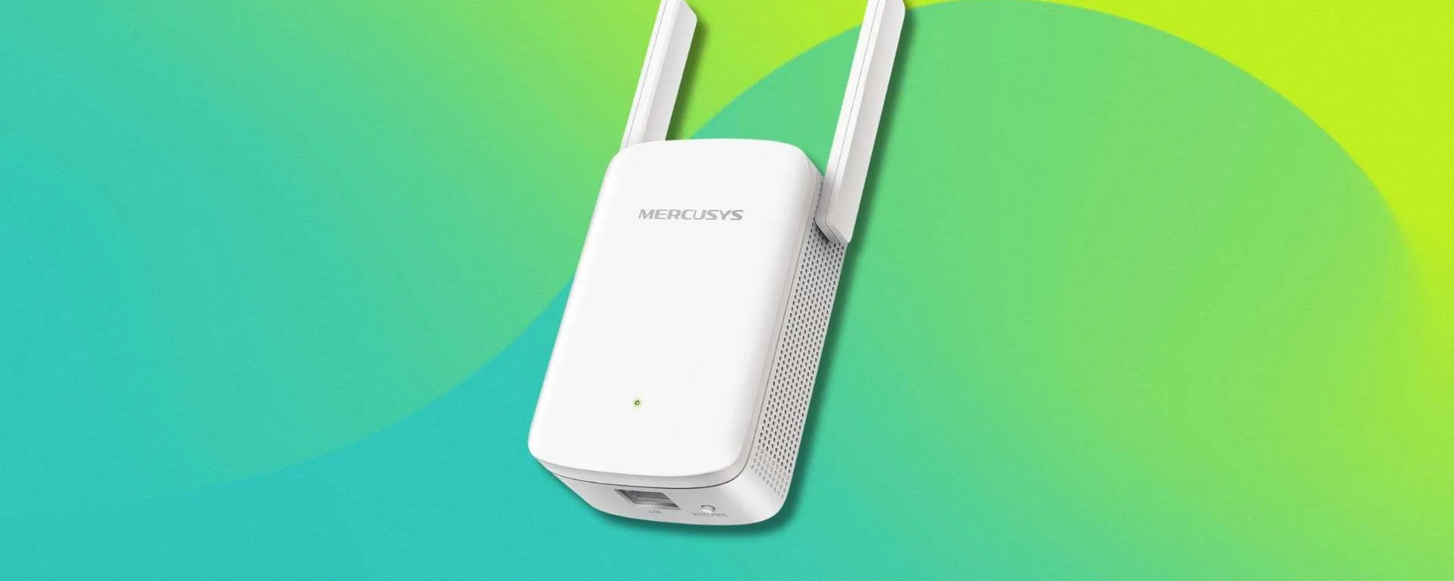 Mercusys ME1500X a 29,99€: sconto del 25% sul ripetitore Wi-Fi 6 AX1500 con porta Gigabit e doppia antenna