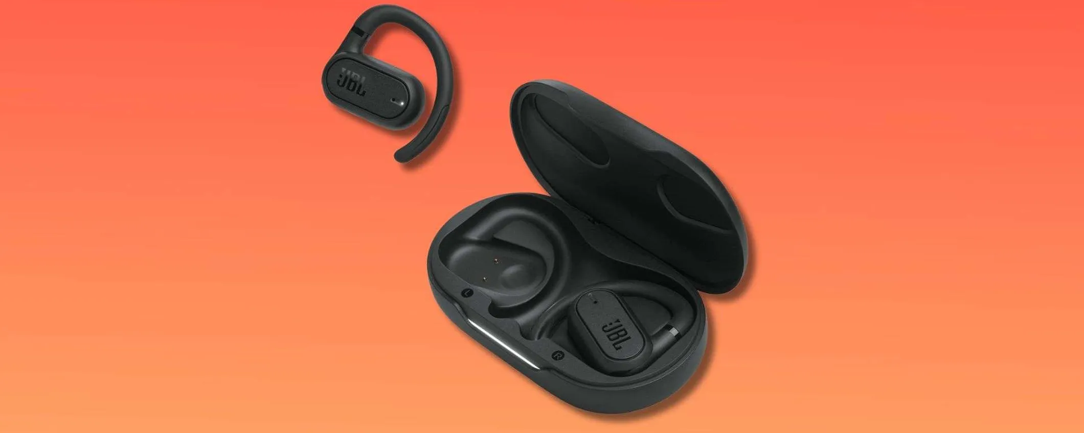 JBL Soundgear Sense in offerta a 131,01€: auricolari open ear True Wireless con bassi potenti e 24 ore di autonomia