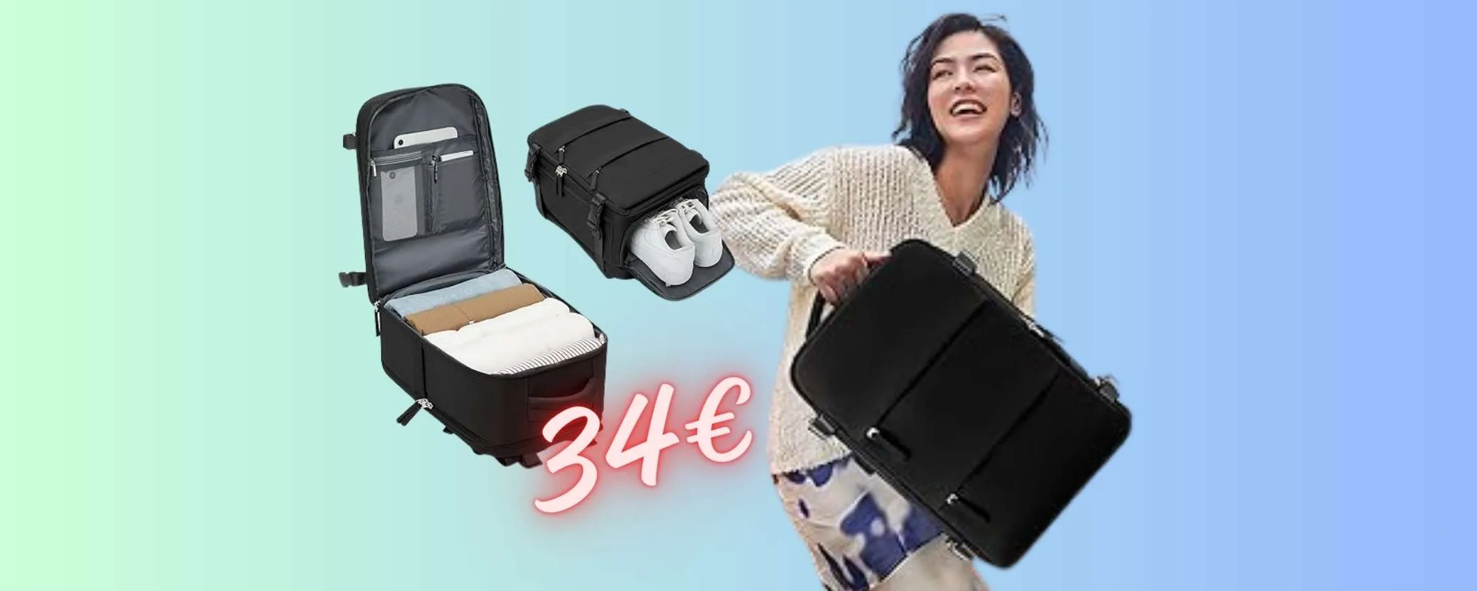 Zaino da viaggio capiente per NON PAGARE il bagaglio sui voli Ryanair