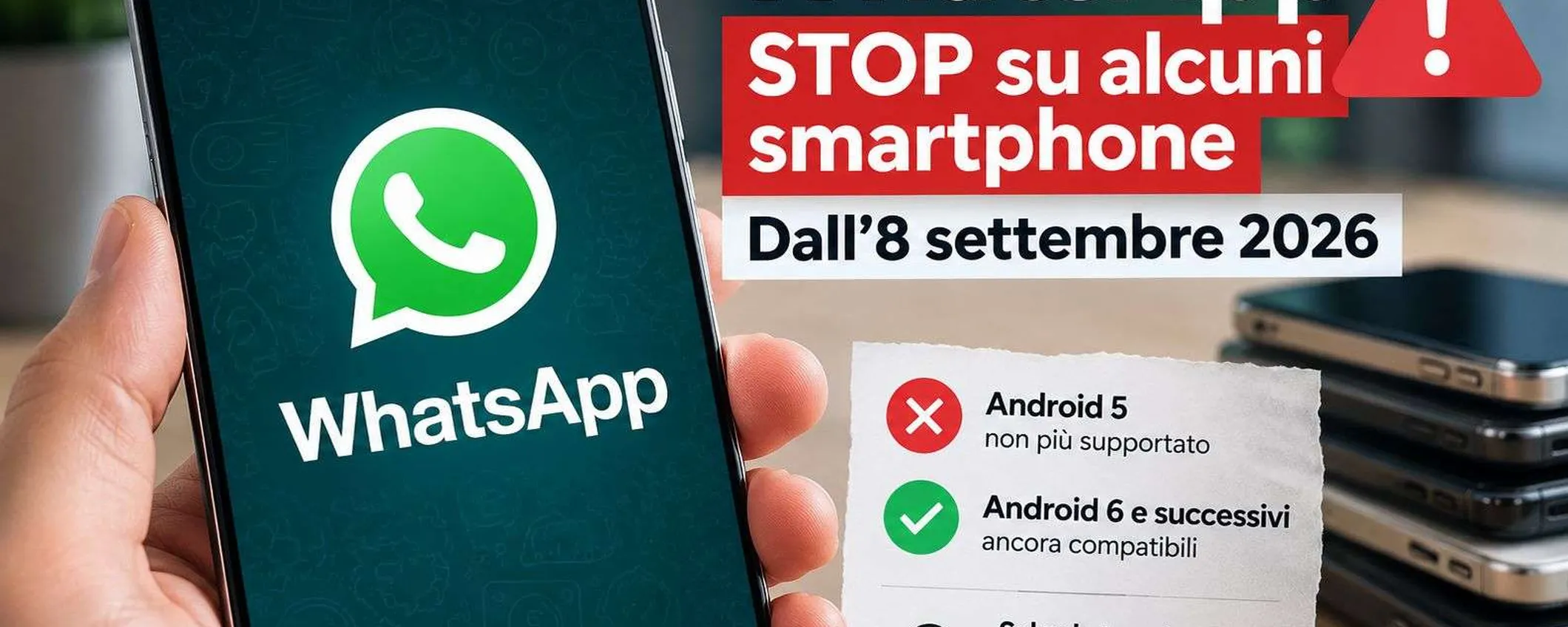 WhatsApp smetterà di funzionare su alcuni smartphone dall’8 settembre