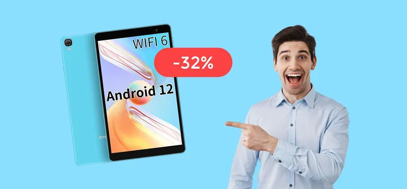 Tablet 8 pollici con WiFi 6, già tuo ad appena 67€: FOLLIA Amazon